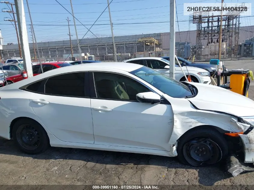 2018 Honda Civic Lx VIN: 2HGFC2F58JH604328 Lot: 39951160