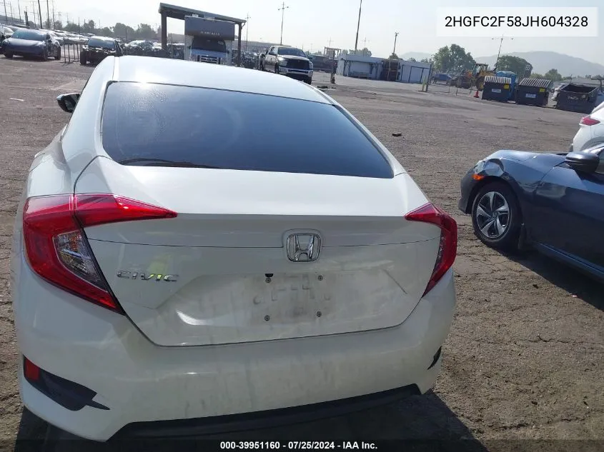 2HGFC2F58JH604328 2018 Honda Civic Lx