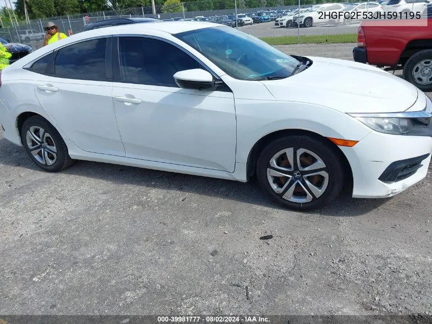 2018 Honda Civic Lx VIN: 2HGFC2F53JH591195 Lot: 39981777