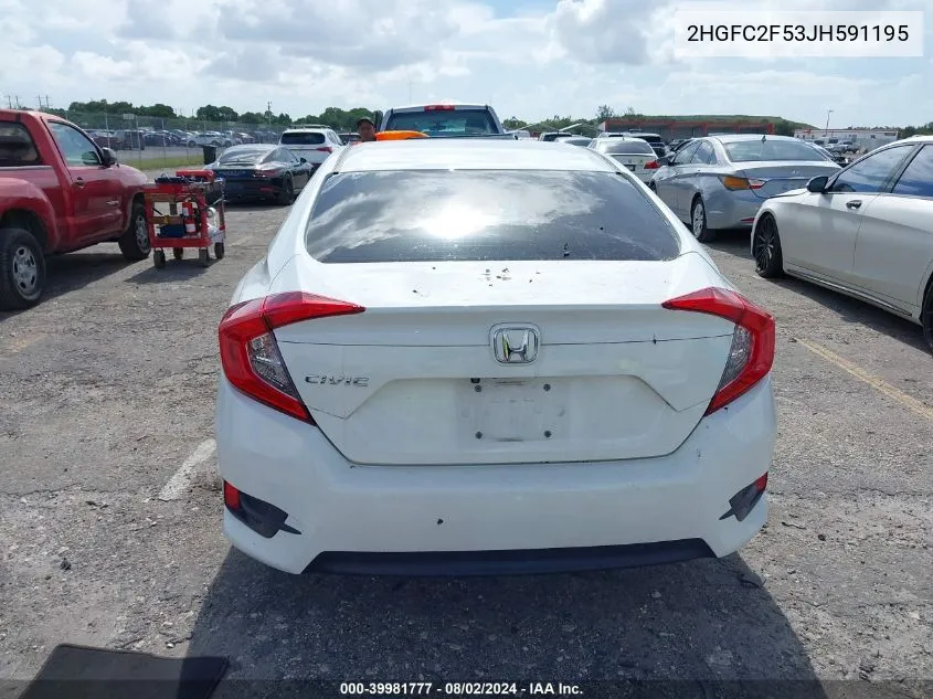 2018 Honda Civic Lx VIN: 2HGFC2F53JH591195 Lot: 39981777