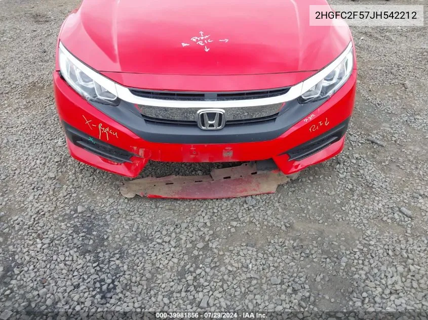 2HGFC2F57JH542212 2018 Honda Civic Lx