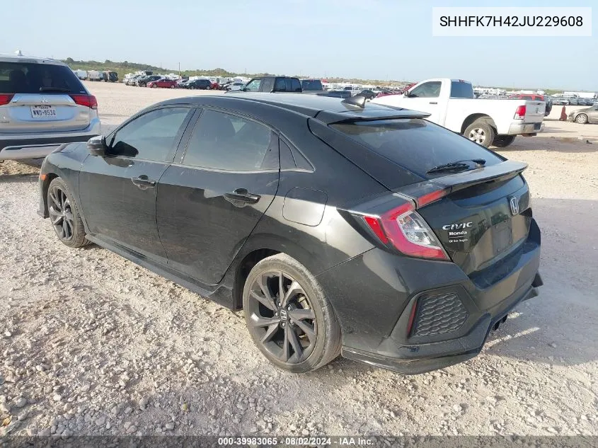 2018 Honda Civic Sport VIN: SHHFK7H42JU229608 Lot: 39983065