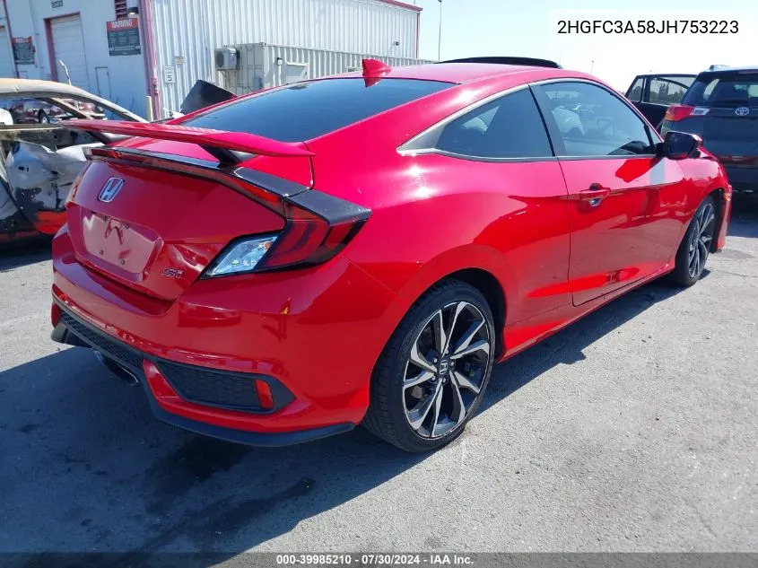 2HGFC3A58JH753223 2018 Honda Civic Si