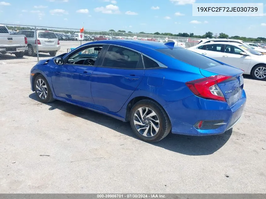 19XFC2F72JE030739 2018 Honda Civic Ex