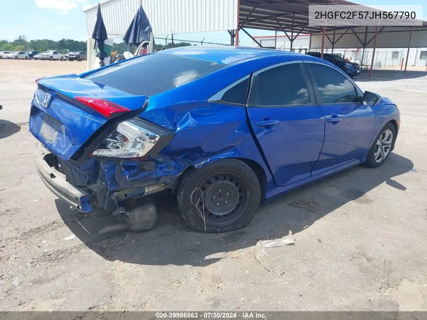 2HGFC2F57JH567790 2018 Honda Civic Lx