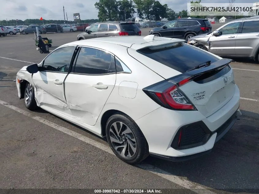 2018 Honda Civic Lx VIN: SHHFK7H25JU421605 Lot: 39987042