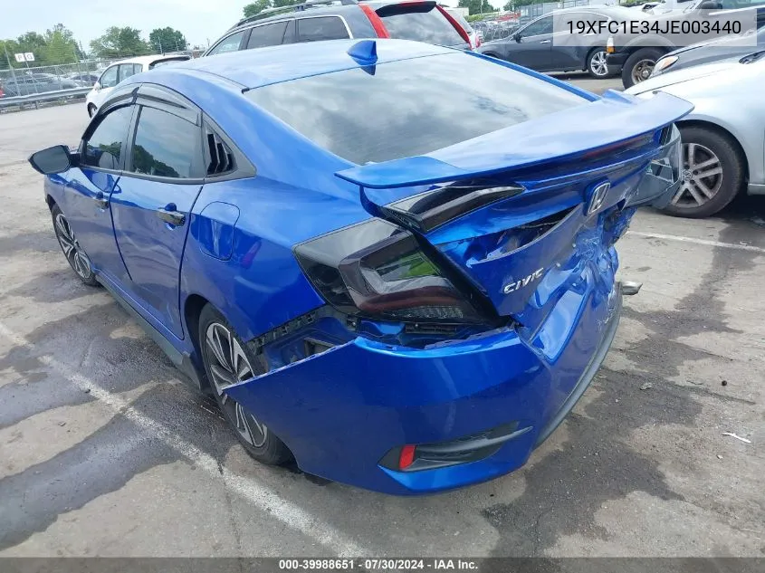 2018 Honda Civic Ex-T VIN: 19XFC1E34JE003440 Lot: 39988651