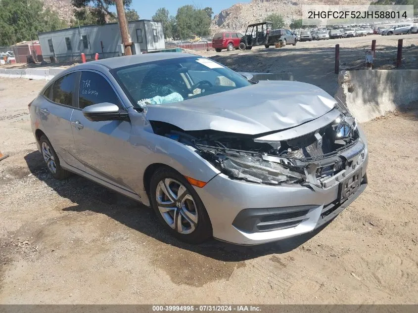 2HGFC2F52JH588014 2018 Honda Civic Lx