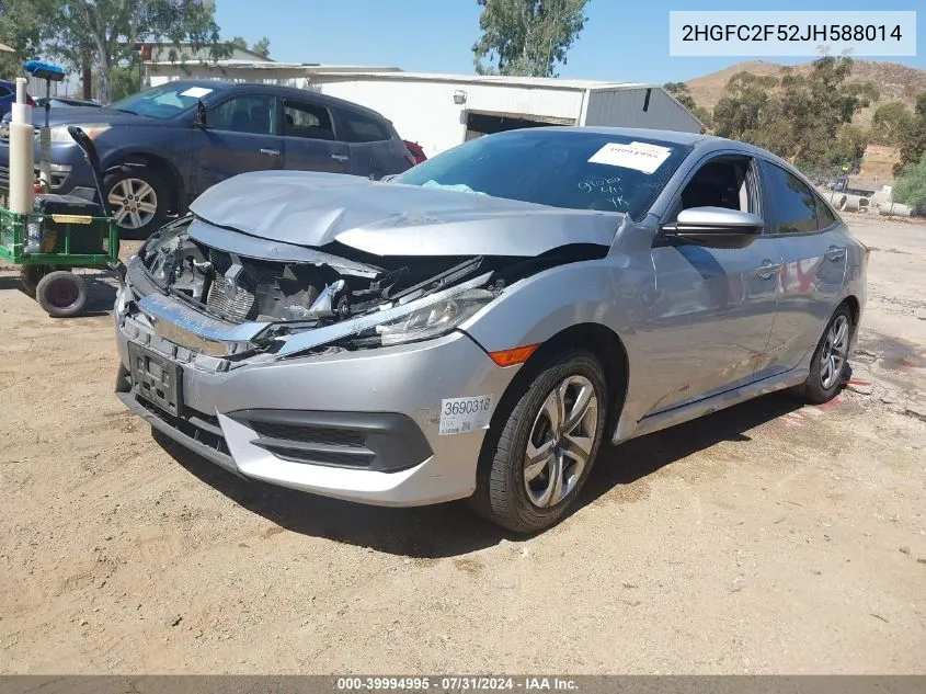 2HGFC2F52JH588014 2018 Honda Civic Lx