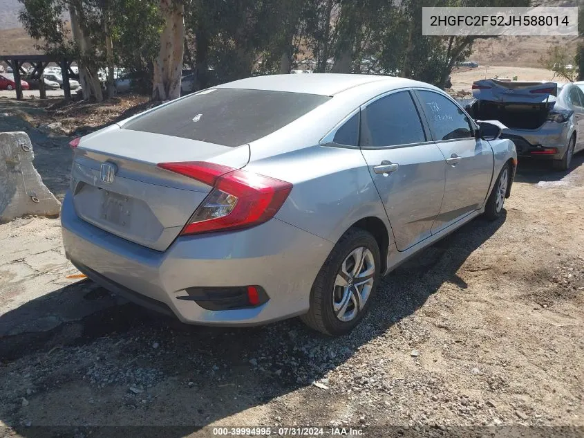 2018 Honda Civic Lx VIN: 2HGFC2F52JH588014 Lot: 39994995