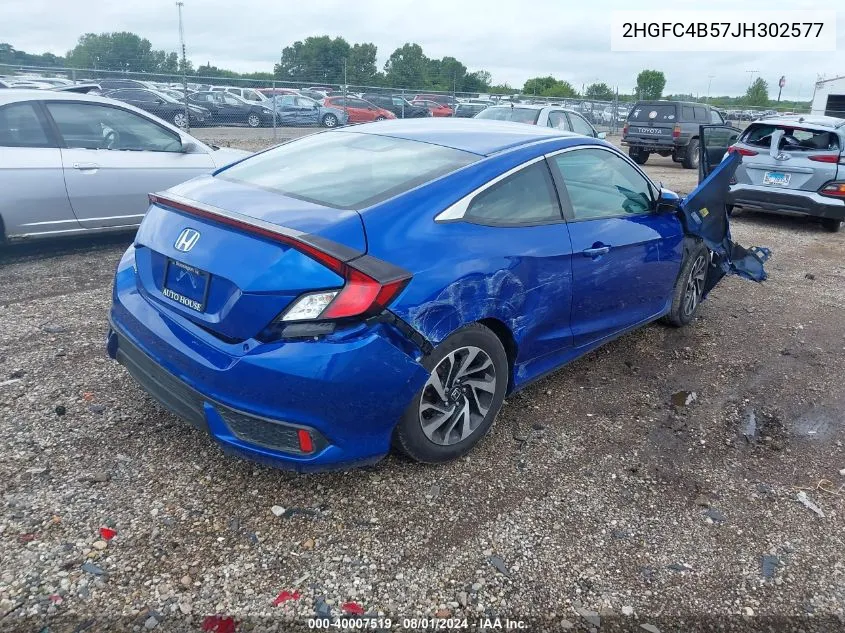 2018 Honda Civic Lx VIN: 2HGFC4B57JH302577 Lot: 40007519