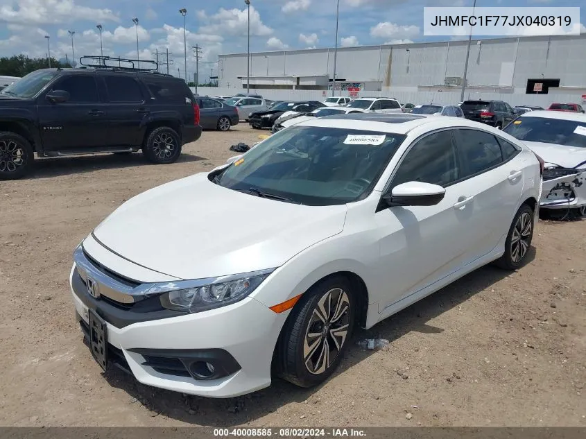 2018 Honda Civic Ex-L VIN: JHMFC1F77JX040319 Lot: 40008585