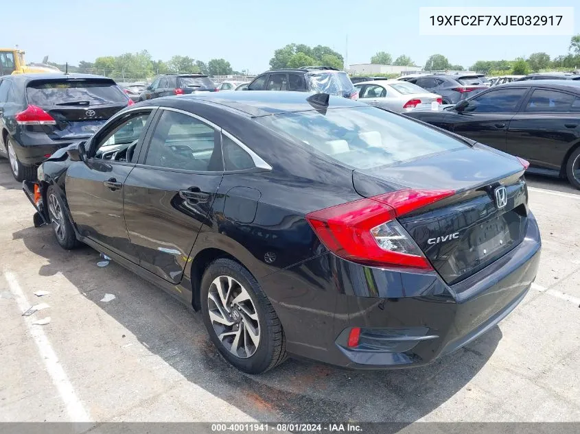 2018 Honda Civic Ex VIN: 19XFC2F7XJE032917 Lot: 40011941