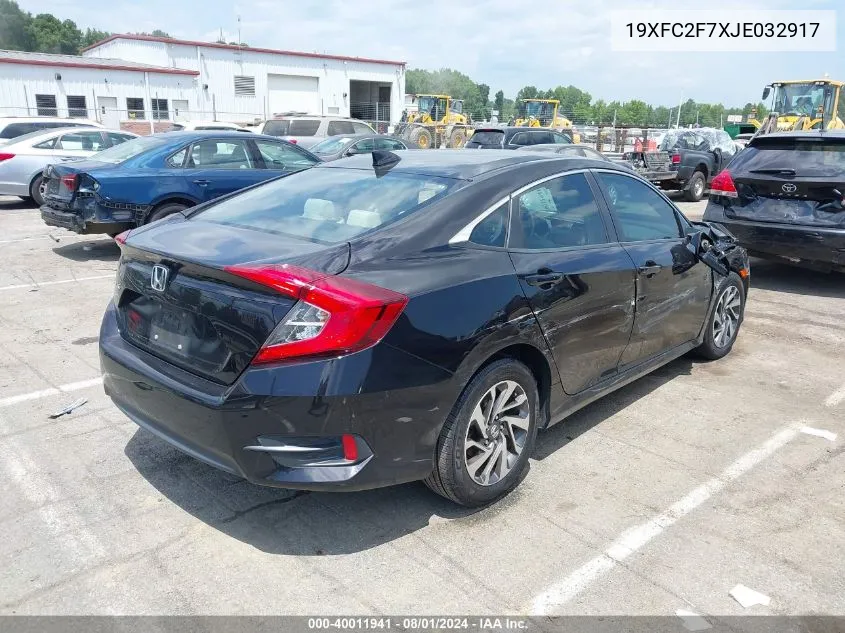 2018 Honda Civic Ex VIN: 19XFC2F7XJE032917 Lot: 40011941