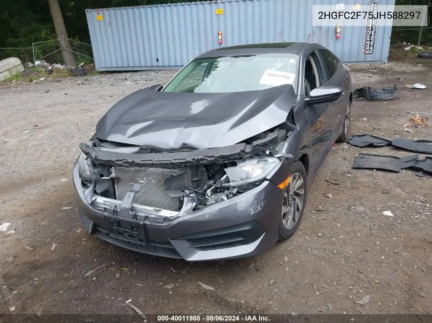 2HGFC2F75JH588297 2018 Honda Civic Ex