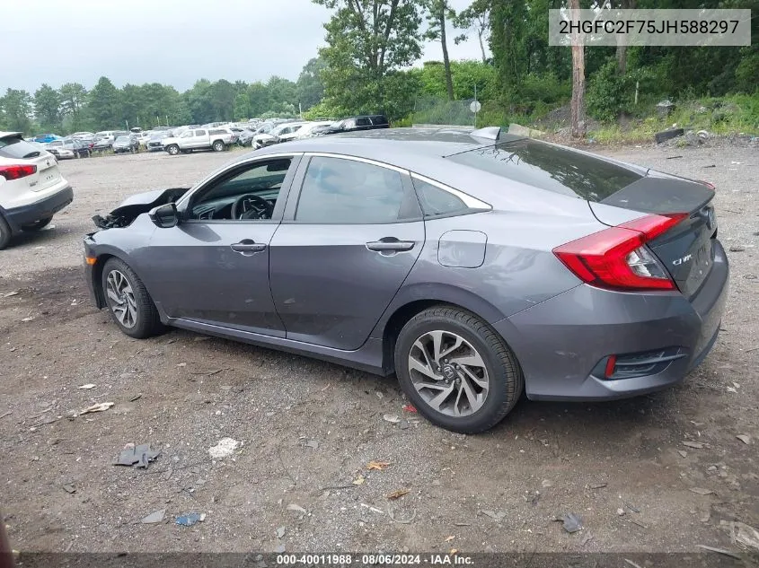 2HGFC2F75JH588297 2018 Honda Civic Ex