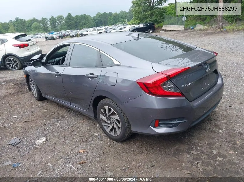 2HGFC2F75JH588297 2018 Honda Civic Ex