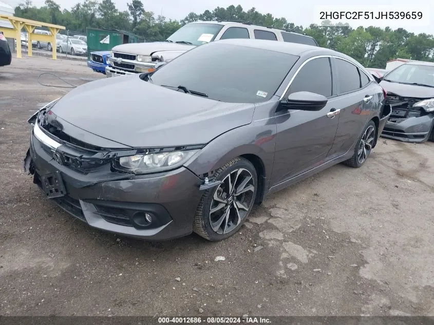 2018 Honda Civic Lx VIN: 2HGFC2F51JH539659 Lot: 40012686