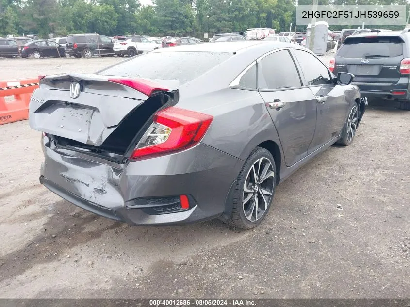 2018 Honda Civic Lx VIN: 2HGFC2F51JH539659 Lot: 40012686