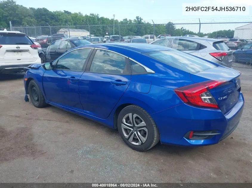 2HGFC2F54JH536710 2018 Honda Civic Lx