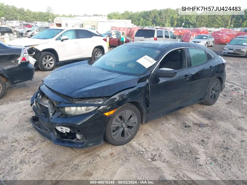 2018 Honda Civic Ex VIN: SHHFK7H57JU424483 Lot: 40018245