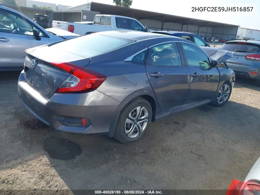 2018 Honda Civic Lx VIN: 2HGFC2E59JH516857 Lot: 40026190