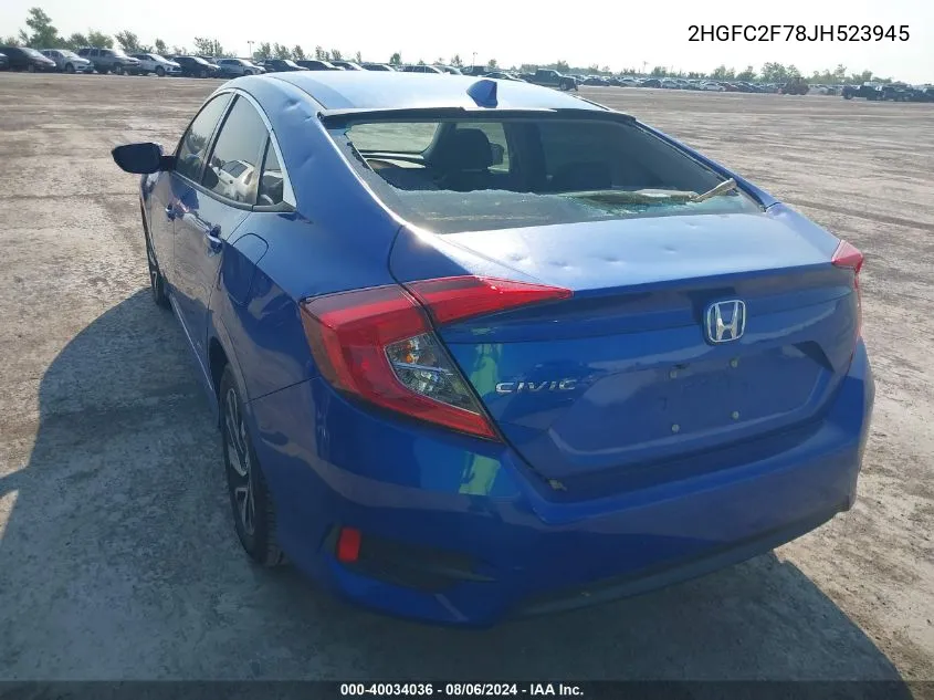 2HGFC2F78JH523945 2018 Honda Civic Ex