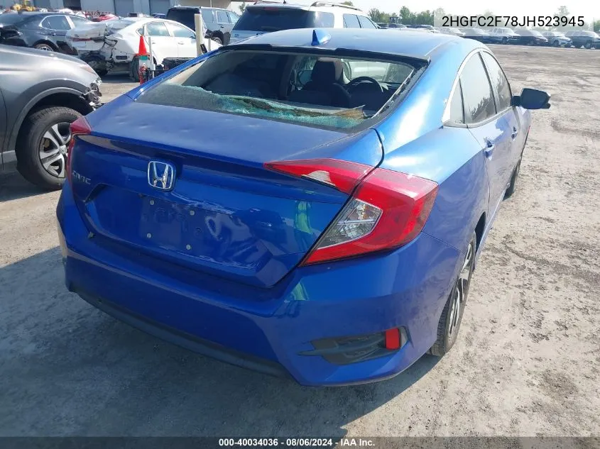 2HGFC2F78JH523945 2018 Honda Civic Ex