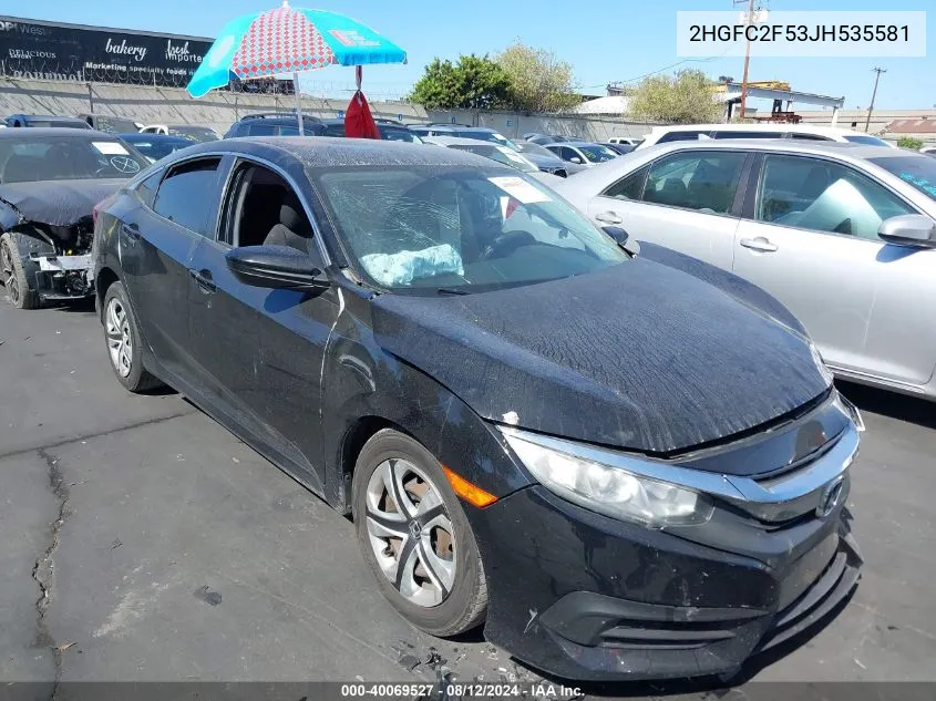 2HGFC2F53JH535581 2018 Honda Civic Lx