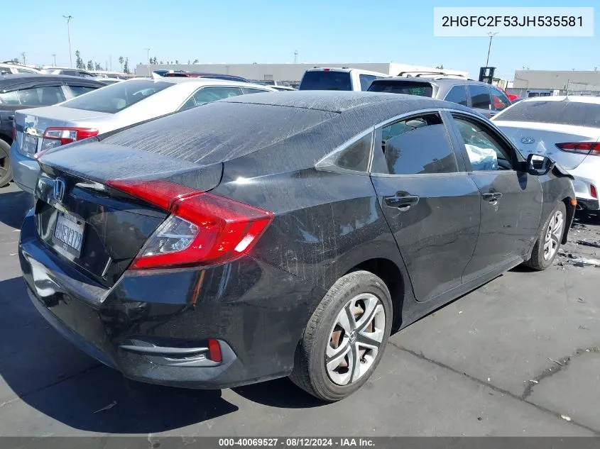 2HGFC2F53JH535581 2018 Honda Civic Lx