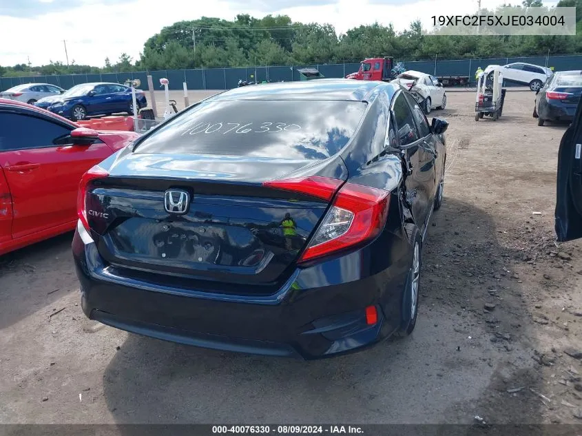 2018 Honda Civic Lx VIN: 19XFC2F5XJE034004 Lot: 40076330