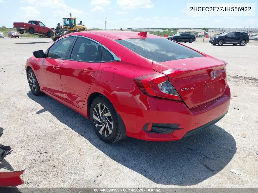 2018 Honda Civic Ex VIN: 2HGFC2F77JH556922 Lot: 40090199