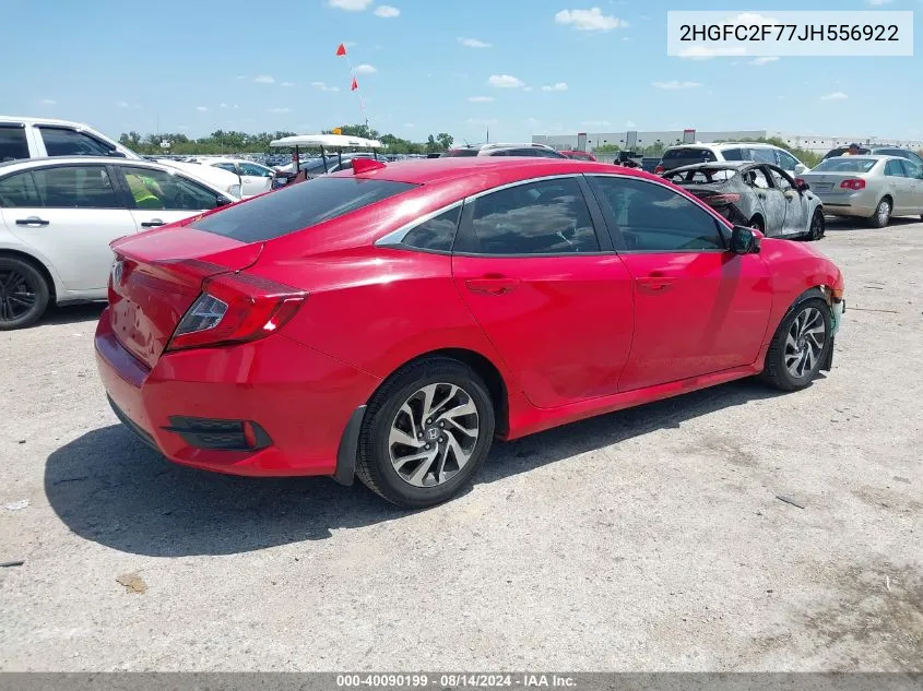 2018 Honda Civic Ex VIN: 2HGFC2F77JH556922 Lot: 40090199