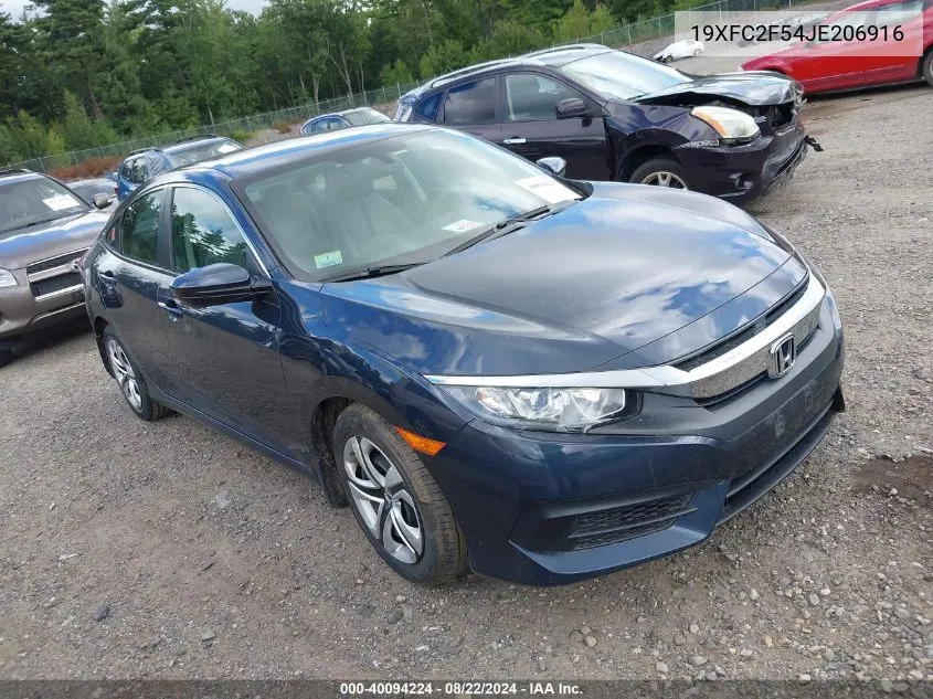 19XFC2F54JE206916 2018 Honda Civic Lx