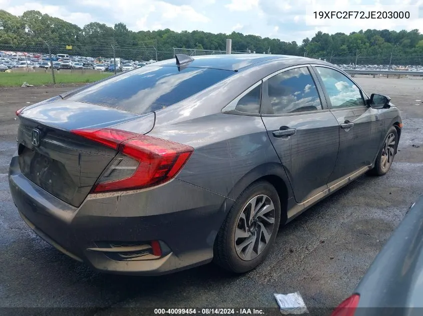 19XFC2F72JE203000 2018 Honda Civic Ex