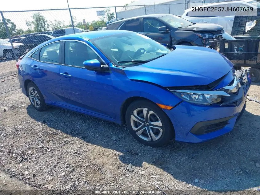 2018 Honda Civic Lx VIN: 2HGFC2F57JH607639 Lot: 40100961