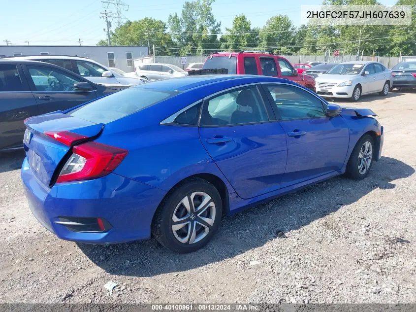 2018 Honda Civic Lx VIN: 2HGFC2F57JH607639 Lot: 40100961