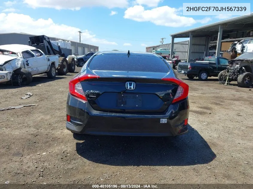 2HGFC2F70JH567339 2018 Honda Civic Ex