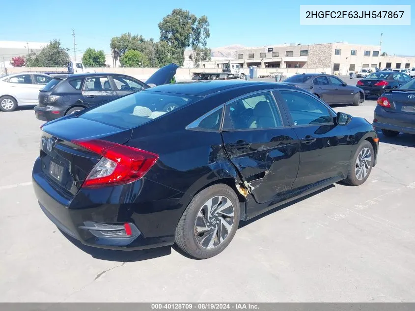 2HGFC2F63JH547867 2018 Honda Civic Lx