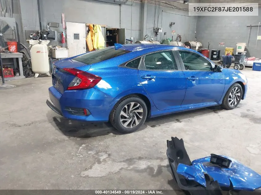 2018 Honda Civic Ex VIN: 19XFC2F87JE201588 Lot: 40134549