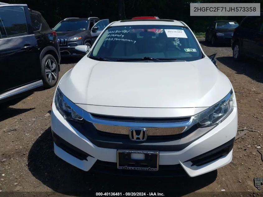 2018 Honda Civic Ex VIN: 2HGFC2F71JH573358 Lot: 40136481