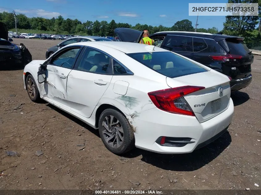 2018 Honda Civic Ex VIN: 2HGFC2F71JH573358 Lot: 40136481