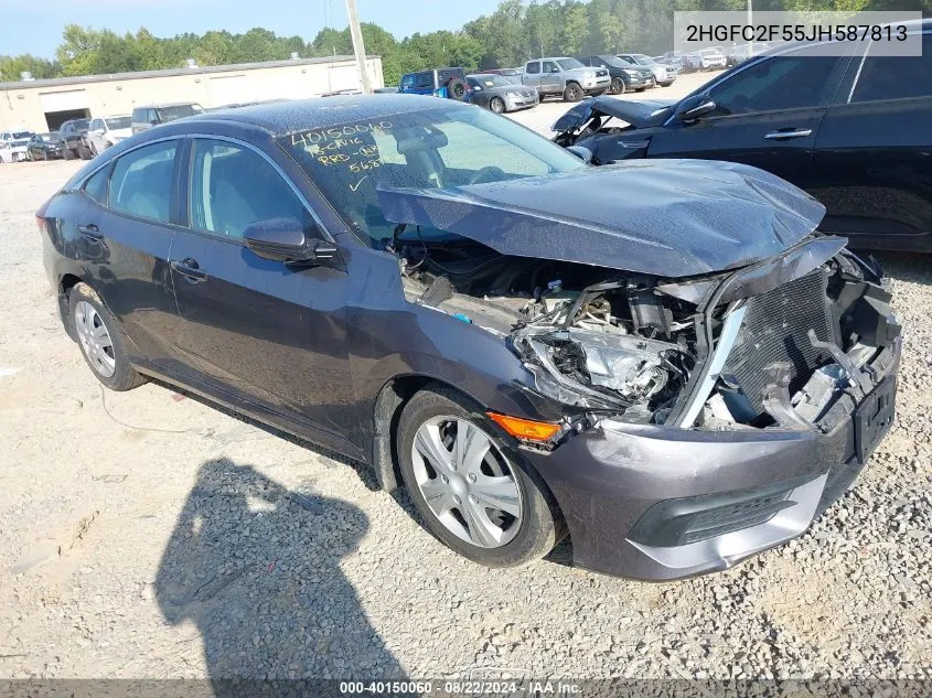 2HGFC2F55JH587813 2018 Honda Civic Lx