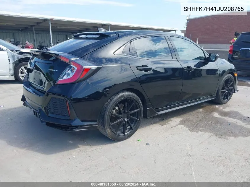 2018 Honda Civic Sport VIN: SHHFK7H41JU208765 Lot: 40151550