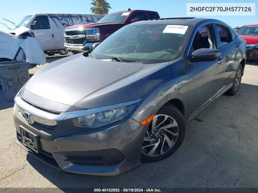 2HGFC2F70JH577126 2018 Honda Civic Ex