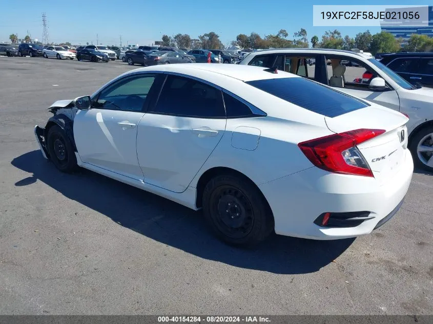 2018 Honda Civic Lx VIN: 19XFC2F58JE021056 Lot: 40154284