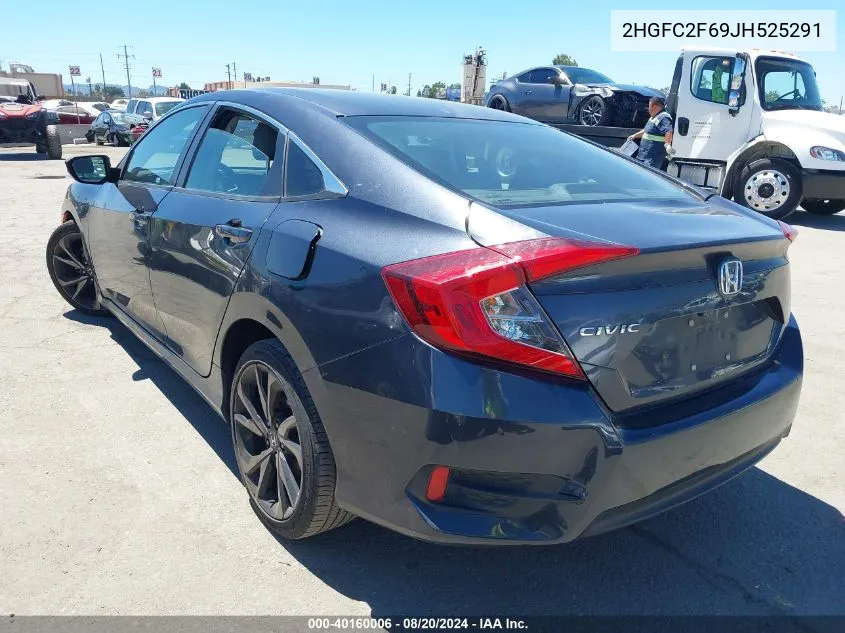 2HGFC2F69JH525291 2018 Honda Civic Lx