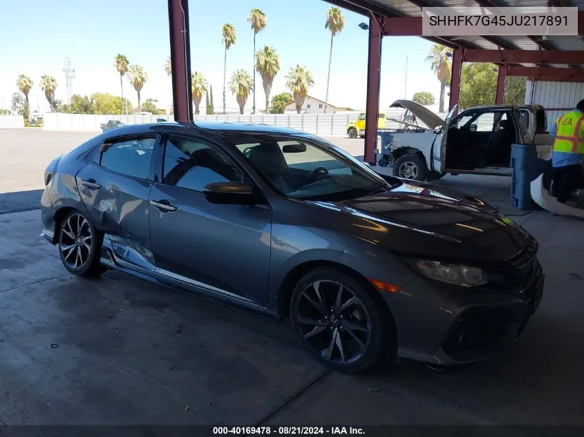 2018 Honda Civic Sport VIN: SHHFK7G45JU217891 Lot: 40169478