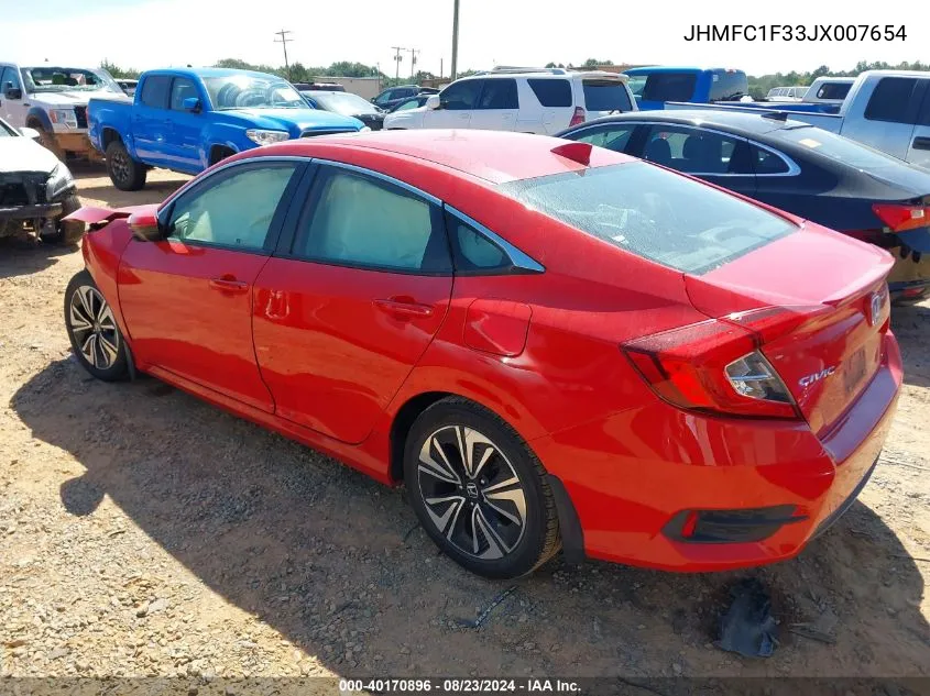 2018 Honda Civic Ex-T VIN: JHMFC1F33JX007654 Lot: 40170896