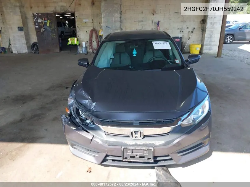 2HGFC2F70JH559242 2018 Honda Civic Ex